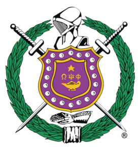 omega psi phi fraternity inc Logo with shield and wreath